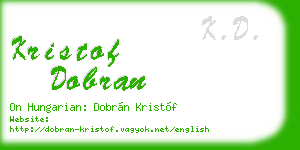 kristof dobran business card