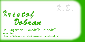 kristof dobran business card